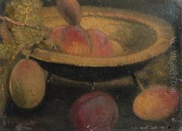 A Still Life With Plums by Henri Van Daalhoff