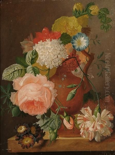 Still Life Of Flowers Oil Painting by Jan Frans Van Dael