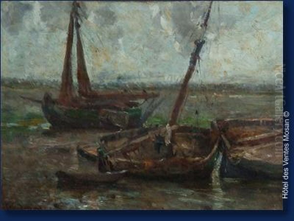 Barques De Peches Echouees by Frans Van Damme