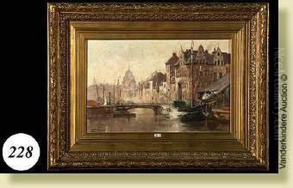 Ancien Bassin De Bruxelles Oil Painting by Frans Van Damme