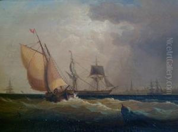 Entering The Harbour Oil Painting by William Velde Van De Bonfield