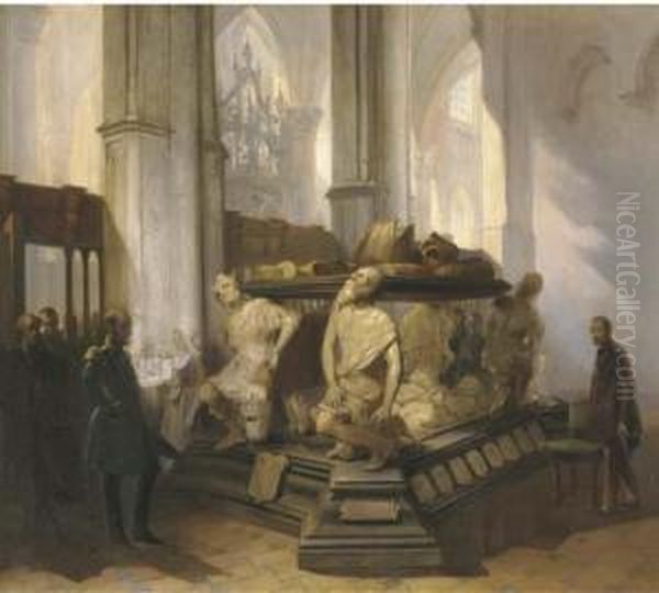 The Prinsenkapel At The Grote Kerk, Breda Oil Painting by Jan Wandelaar