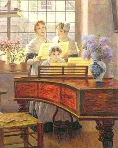 Around the Piano Oil Painting by Walther Firle