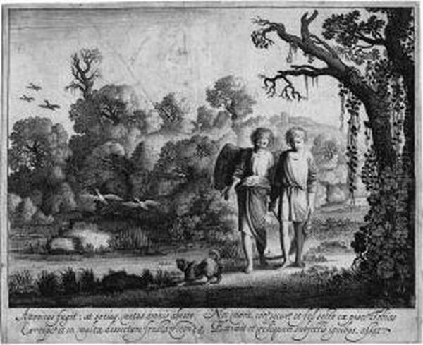 Tobias Und Der Engel Oil Painting by Jan Jansz. Van De Velde