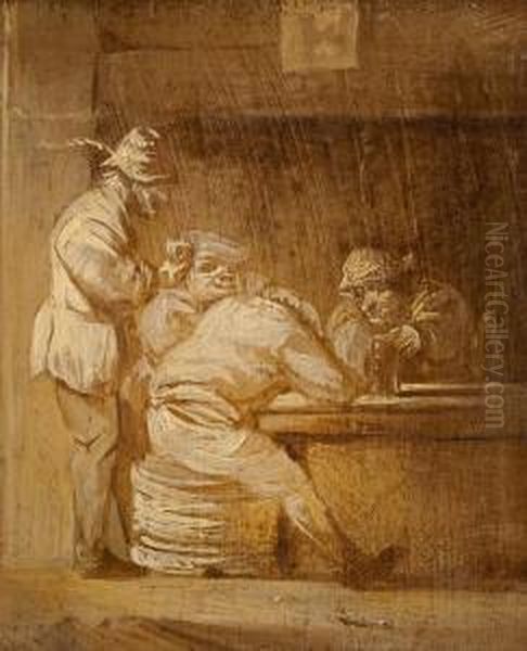 Wirtshausszene Oil Painting by Adriaen Pietersz. Van De Venne