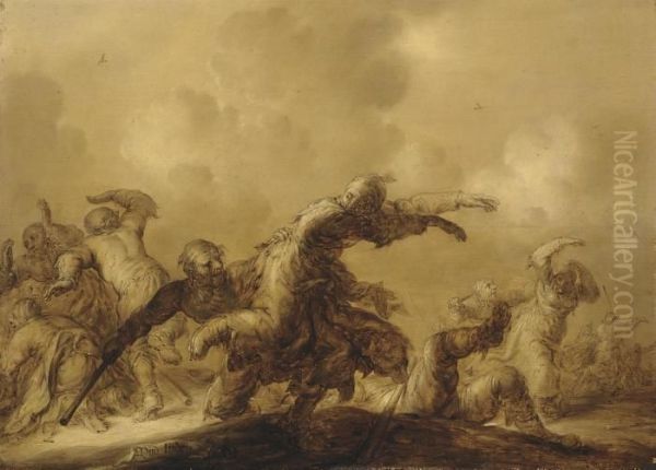 'evitez De Souffrir': Une Dispute De Gueux Oil Painting by Adriaen Pietersz. Van De Venne