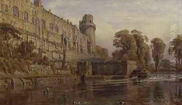 Warwick Castle from the Avon Oil Painting by George Arthur Fripp