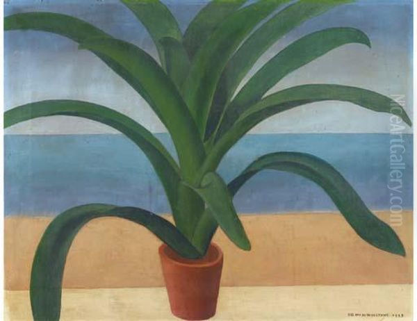 A Plant Oil Painting by Gustave Van De Woestijne