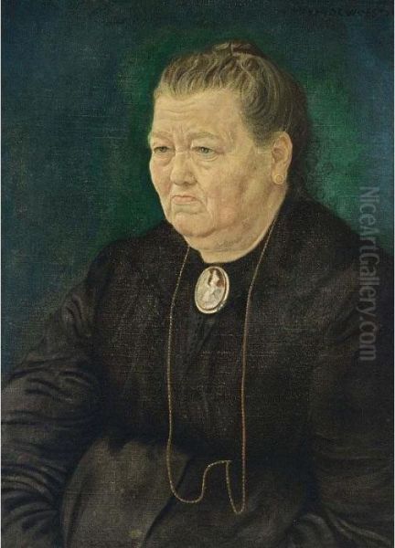 Portrait Of Mrs. Felicien Brys Oil Painting by Gustave Van De Woestijne