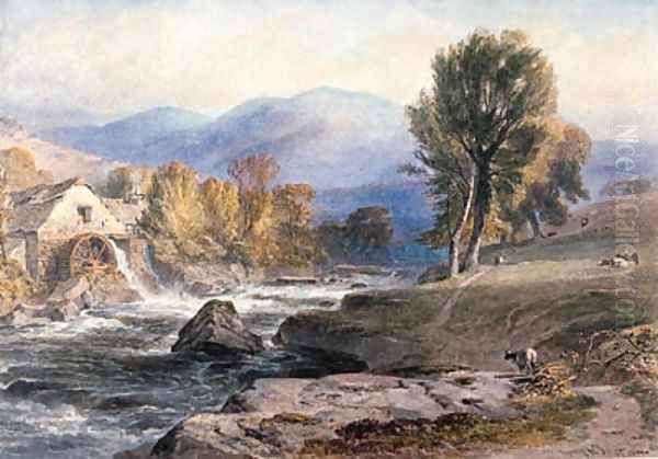 The Old Mill, North Wales Oil Painting by George Arthur Fripp