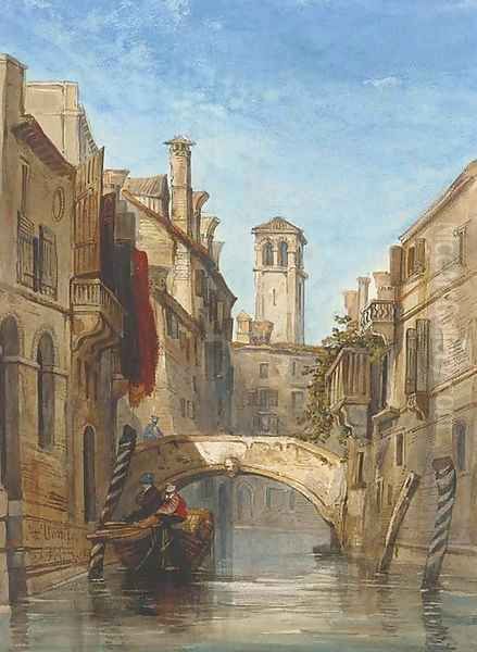 On a Venetian backwater Oil Painting by George Arthur Fripp