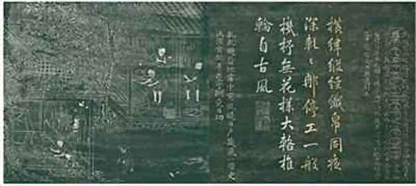 Zhiu fu dayou Weaving and nearby drawing oil from Yuti minhua tu Oil Painting by Guan Cheng Fang