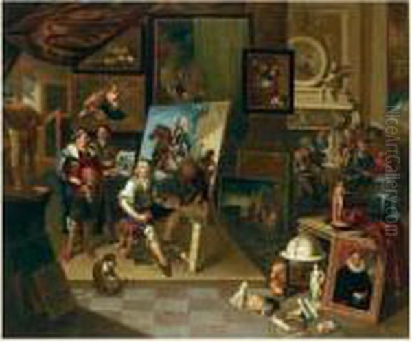 La Visite A L'atelier Oil Painting by Balthazar Van Den Bossche