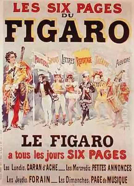 Advertisement for Le Figaro Oil Painting by Harry Finney