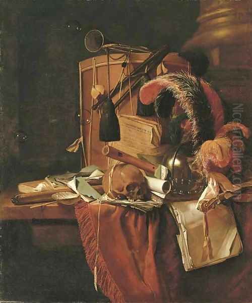 A vanitas still life Oil Painting by Jan Fris