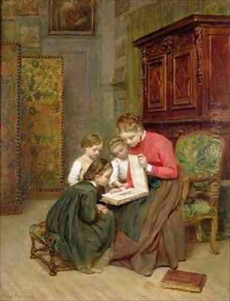 The Family Album Oil Painting by Charles Edouard Frere