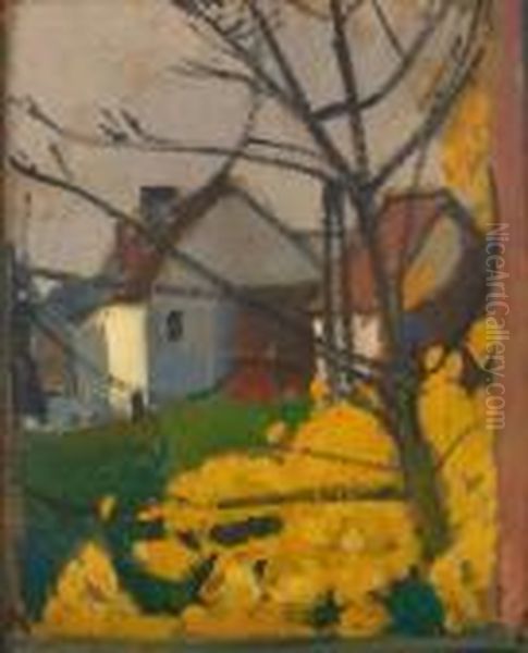 Maisons En Automne Oil Painting by Jean Van Den Eeckhoudt