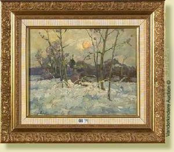 Soleil En Hiver Oil Painting by Jean Van Den Eeckhoudt