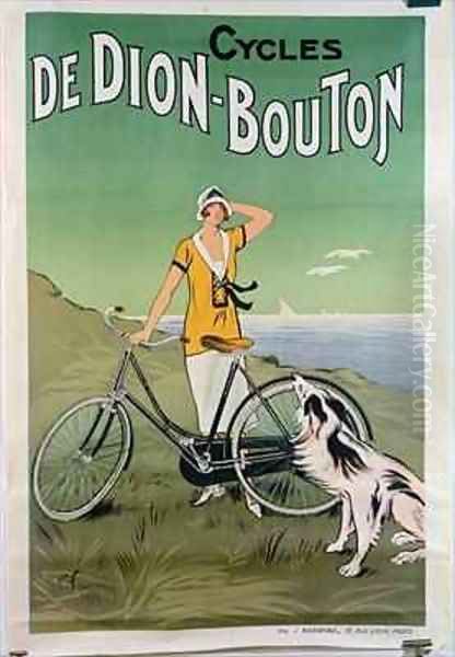 Poster advertising the De Dion Bouton Cycles Oil Painting by Felix Fournery