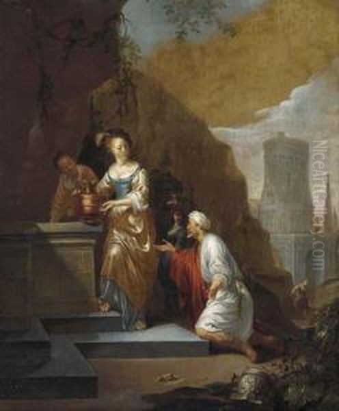 Rebecca At The Well Oil Painting by Gerbrand Van Den Eeckhout