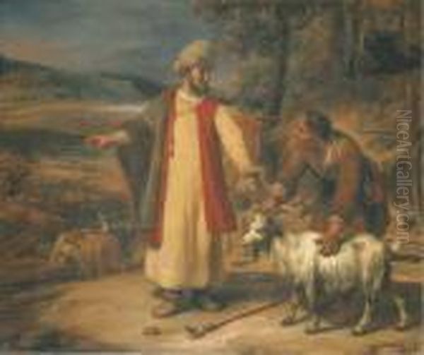 Judah And Hira The Adullamite Oil Painting by Gerbrand Van Den Eeckhout