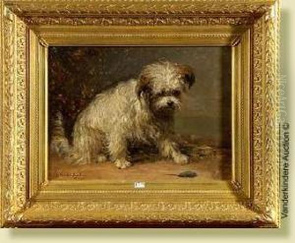 Le Chien Et La Souris Oil Painting by Charles van den Eycken