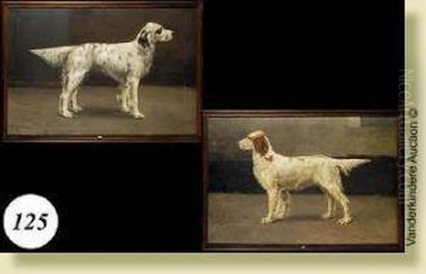 Portraits De Chien Oil Painting by Charles van den Eycken