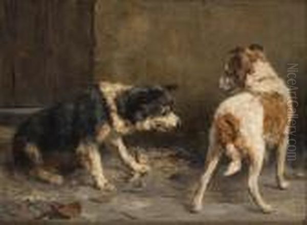 Chien De Faience Oil Painting by Charles van den Eycken