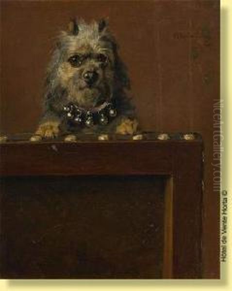 Chien Et Son Collier De Grelots Oil Painting by Charles van den Eycken