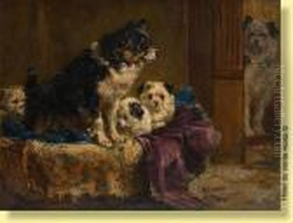 Regard En Chien De Faience Oil Painting by Charles van den Eycken