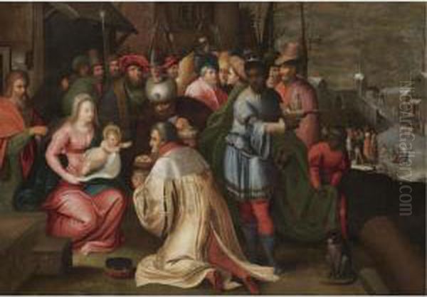 The Adoration Of The Magi Oil Painting by Kasper or Gaspar van den Hoecke