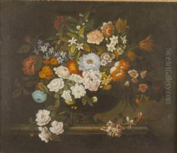 Still Life With Flowers Oil Painting by Balthasar Van Der Ast