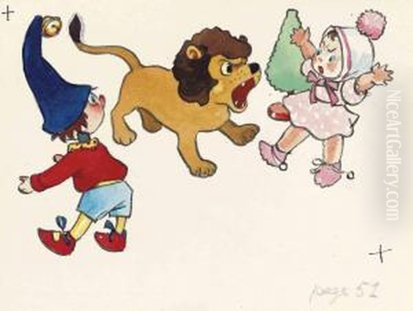 Noddy With Sailor Doll And His Family; Big-ears Introduces Noddy Tomr Tubby; by Harmsen Van Der Beek