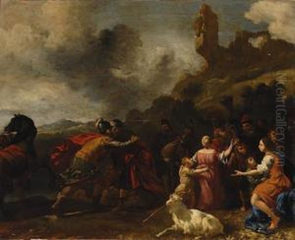 An Italianised Scene Oil Painting by Rembrandt Van Rijn