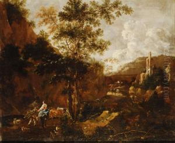 Paesaggio Con Armenti Oil Painting by Rembrandt Van Rijn