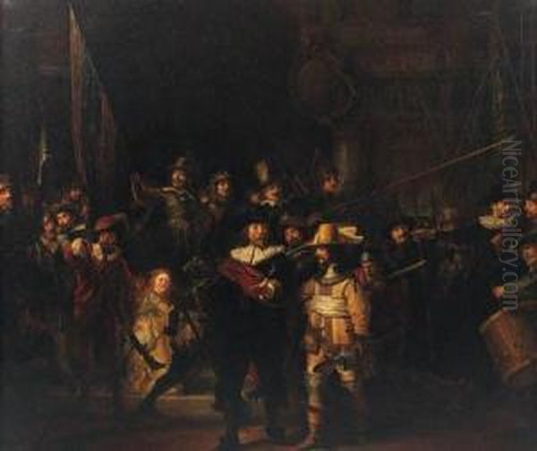 The Company Of Captain Frans Banning Oil Painting by Rembrandt Van Rijn