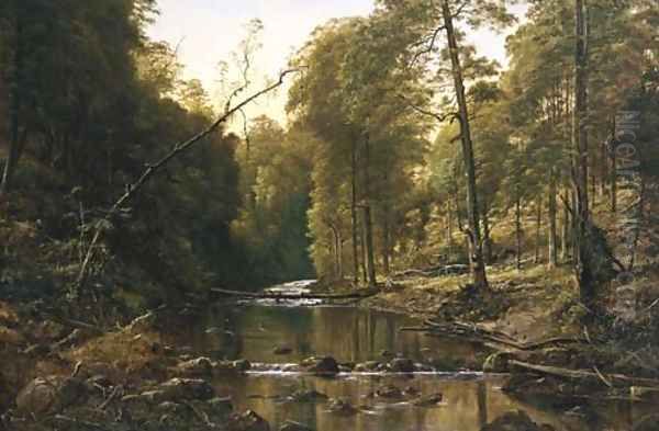 River Scene Oil Painting by H. Forrest