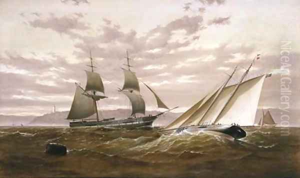 Top Sail Schooner and Sailing Yacht Oil Painting by H. Forrest