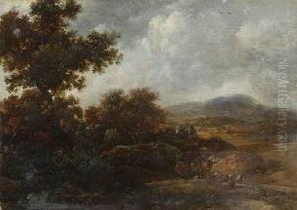 Baumlandschaft Oil Painting by Adriaen Van Der Kabel