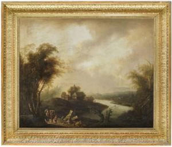 Vidstrackta Landskap. Oil Painting by Anthony Jansz. Van Der Croos