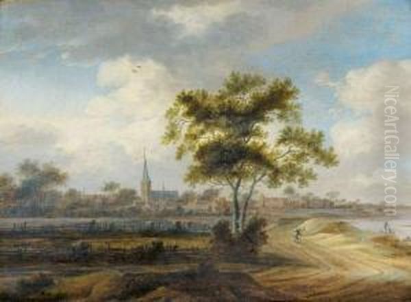 Paysage Fluvial Oil Painting by Anthony Jansz. Van Der Croos