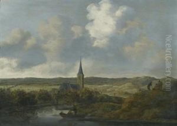 Flusslandschaft. Oil Painting by Anthony Jansz. Van Der Croos