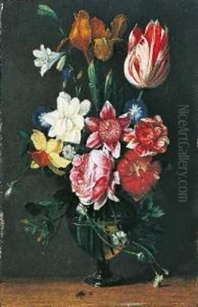 Blumenstillleben. Oil Painting by Anthony Jansz. Van Der Croos