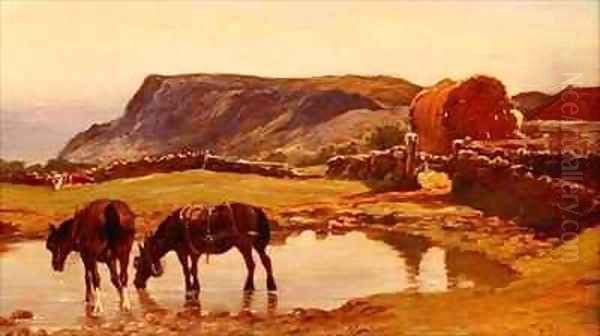 Watering the Horses Oil Painting by Robert Farren