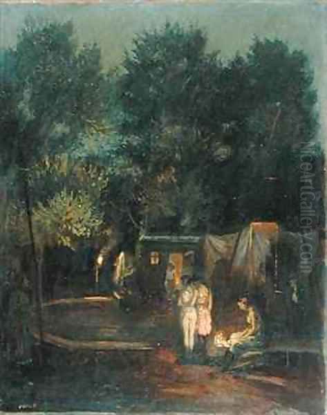 Circus under Trees Oil Painting by Amandus Faure