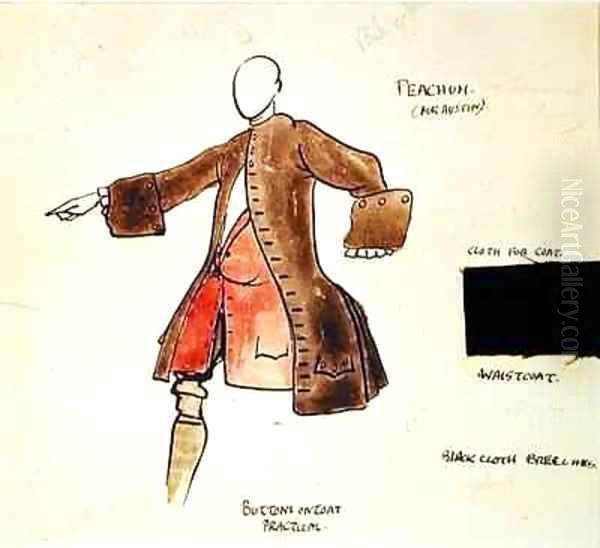 Costume design for Peacham in The Beggars Opera Oil Painting by Claud Lovat Fraser