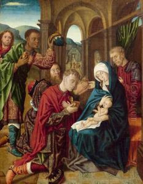 Adoration Of The Kings Oil Painting by Follower of Hugo van der Goes