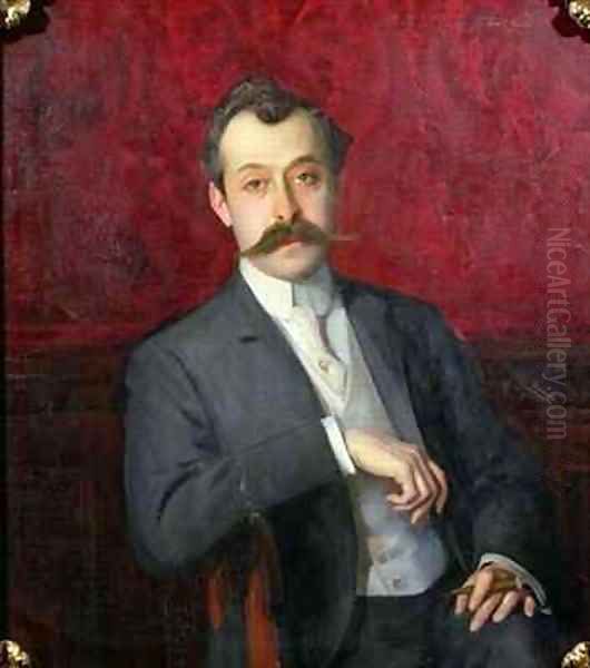 Edwardian Gentleman Oil Painting by Emil Fuchs