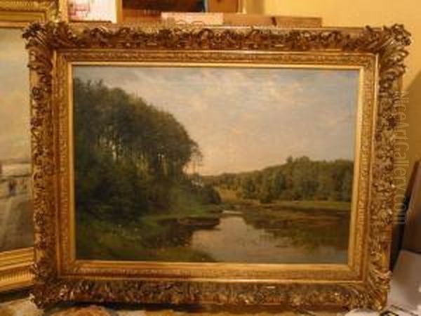 Paysage Anime, Etang Pres D Oil Painting by Hendrik Van Der Hecht