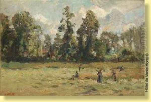 Travaux Aux Champs Oil Painting by Hendrik Van Der Hecht